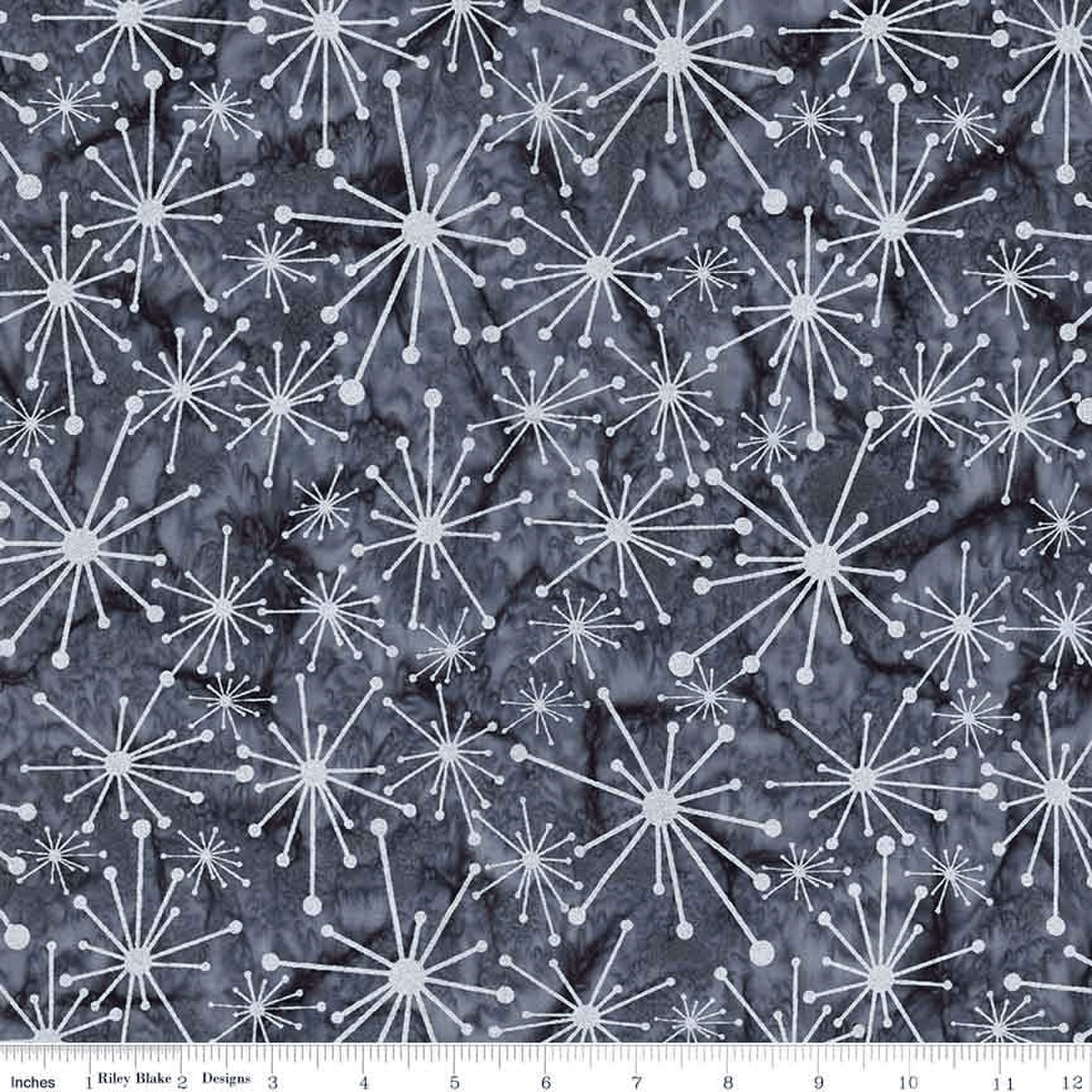 Expressions Batiks Retro Revival Jacks Metallic Charcoal Gray - BTM23275 - 157 - Riley Blake Designs - Nebraska Quilt Company - F2501615