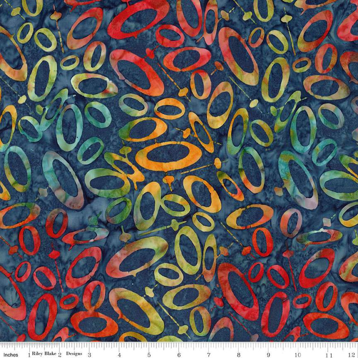 Expressions Batiks Retro Revival Ovals Dark Skies Blue - BT23272 - 307 - Riley Blake Designs - Nebraska Quilt Company - F2501622