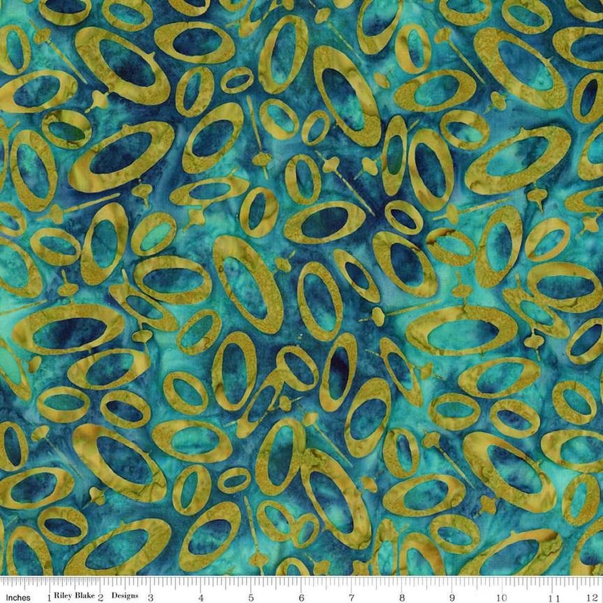 Expressions Batiks Retro Revival Ovals Lagoon Beach Blue - BT23272 - 285 - Riley Blake Designs - Nebraska Quilt Company - Expressions Batiks Retro Revival Ovals Lagoon Beach Blue - BT23272 - 285 - Riley Blake Designs