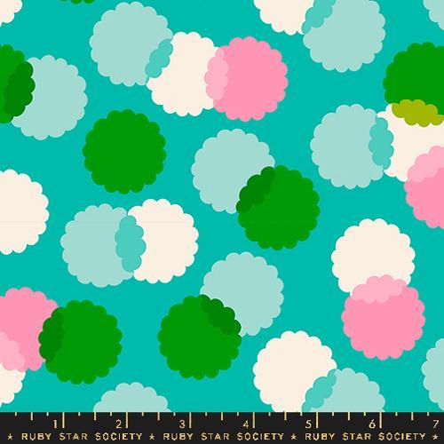 Eye Candy Puffs Novelty Tropic Aqua Blue - RS5160 19 - Ruby Star Society - Nebraska Quilt Company - F2400595