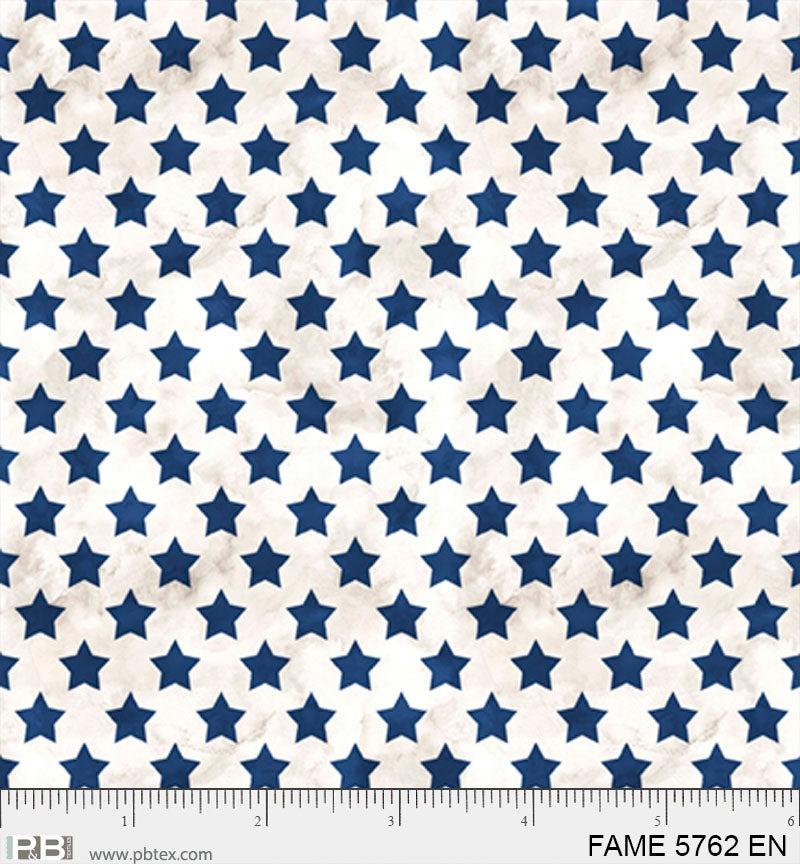 Farmhouse Americana Star Toss Blue on Cream - FAME 5762 EN - P & B Textiles - Nebraska Quilt Company - Farmhouse Americana Star Toss Blue on Cream - FAME 5762 EN - P & B Textiles
