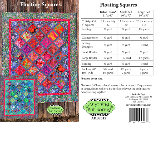 Floating Squares Quilt Pattern - Nebraska Quilt Company - PUB260327