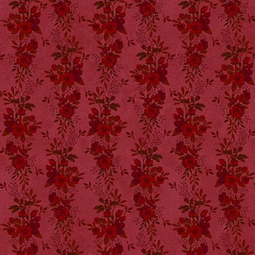 Flossie's Flowers Floral Stripes Red - 3370 - 88 - Henry Glass & Co. - Nebraska Quilt Company - F2401024