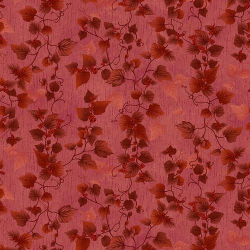 Flossie's Flowers Pressed Leaves Red - 3375 - 88 - Henry Glass & Co. - Nebraska Quilt Company - F2401034