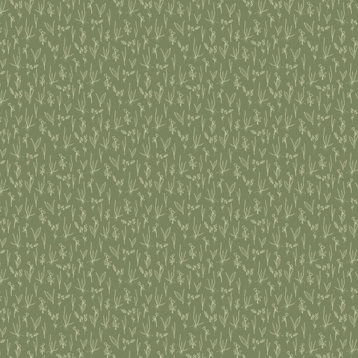 Flourish Line Floral Green - 91179 - 75 - FIGO Fabrics - Nebraska Quilt Company - F251468