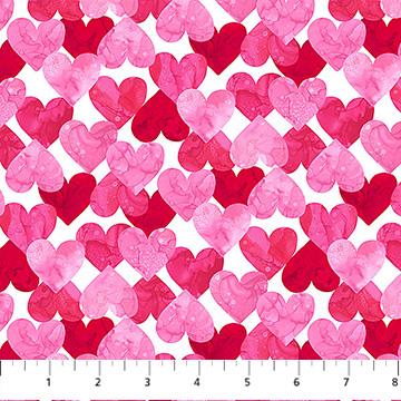 Forever Love Mid Hearts White Multi - DP28668 - 10 - Northcott Fabrics - Nebraska Quilt Company - F251528