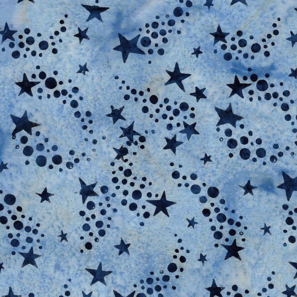 Freedom Rings Shooting Stars Blue Bluebelle - 622503505 - Island Batik - Nebraska Quilt Company - F260969