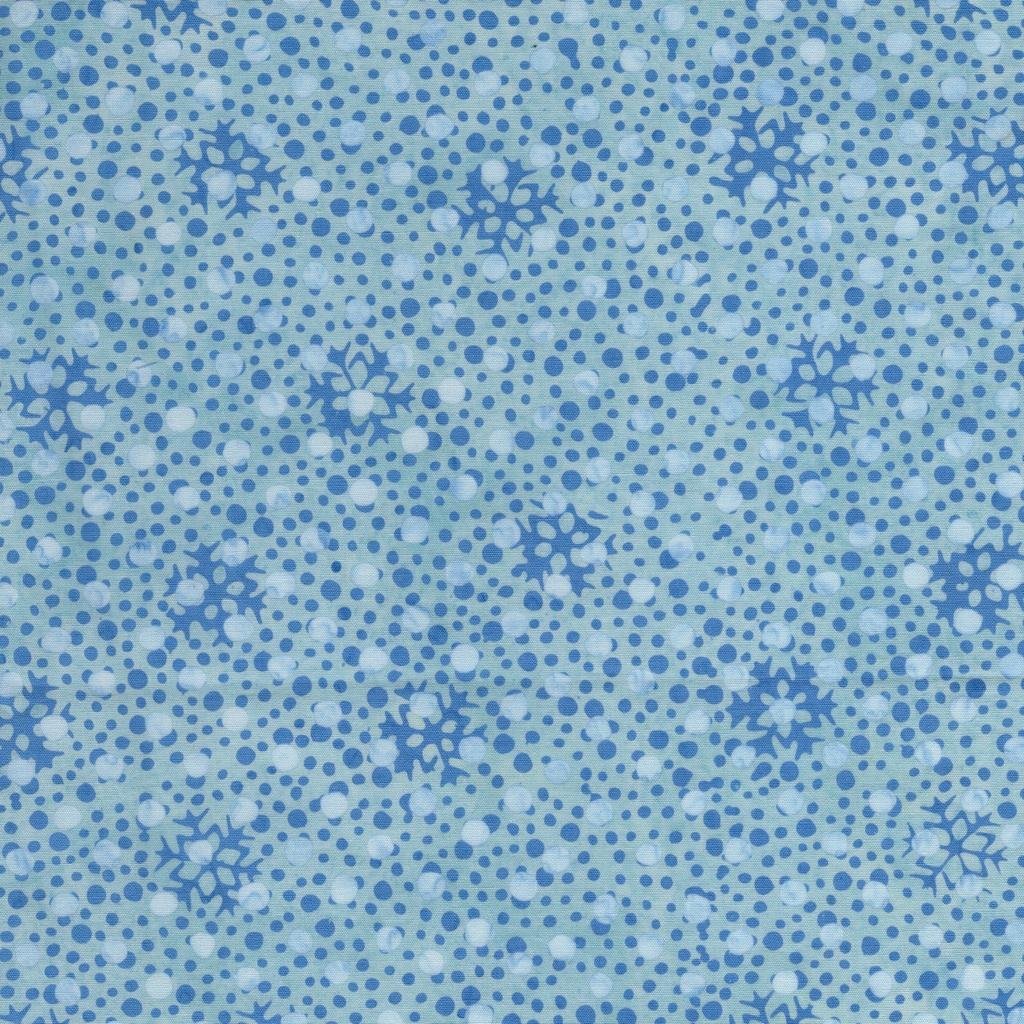 Frosted Wishes Snowflakes and Dots Blue Bluebelle - 122515505 - Island Batik - Nebraska Quilt Company - F261031