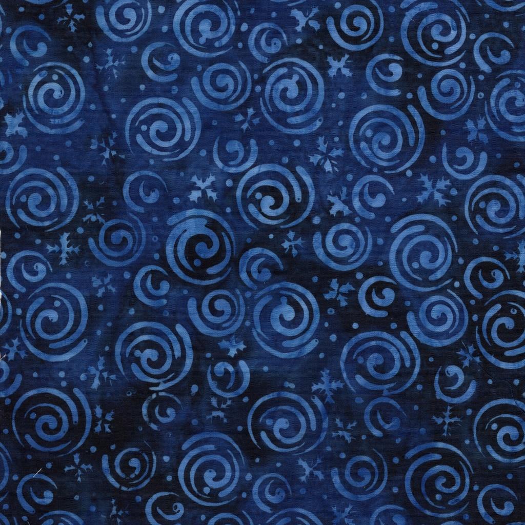 Frosted Wishes Snowflakes and Swirls Blue Marine - 122511575 - Island Batik - Nebraska Quilt Company - F261026