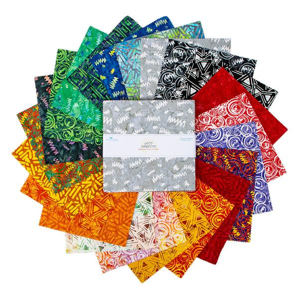 Good Vibrations 10" Squares Multi 42 Pieces - Nebraska Quilt Company - Good Vibrations 10" Squares Multi 42 Pieces
