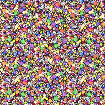 Halloween Parade Digital Packed Candy Multi Color - Y4113 - 55 - Clothworks - Nebraska Quilt Company - F08042