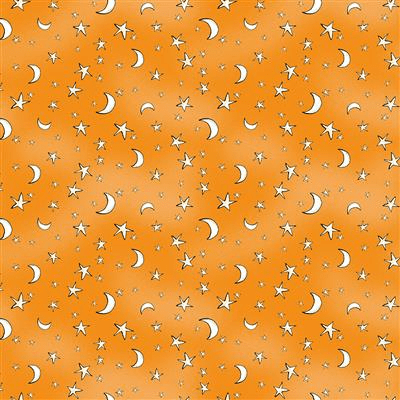 Halloween Parade Night Sky Orange - Y4116 - 36 - Clothworks - Nebraska Quilt Company - F08031
