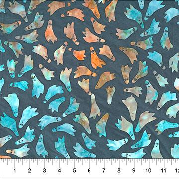 Happy Haunting Ghosts Charcoal - 83707 - 94 - Banyan Batiks - Nebraska Quilt Company - F260940
