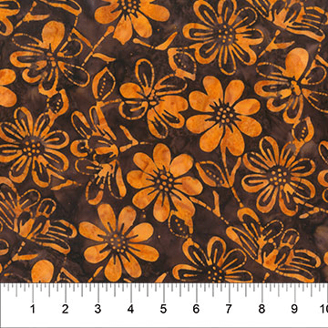 Heartland Daisy Toss Cedar Tan - 83174 - 38 - Banyan Batiks - Nebraska Quilt Company - F07576