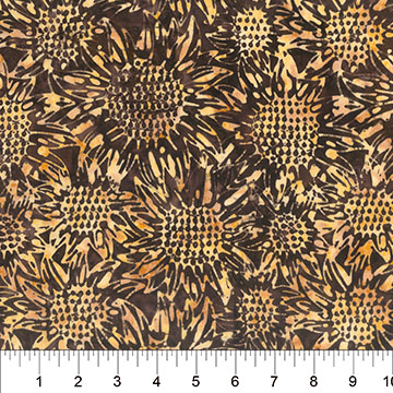 Heartland Sunflowers Walnut Brown - 83173 - 39 - Banyan Batiks - Nebraska Quilt Company - F07572