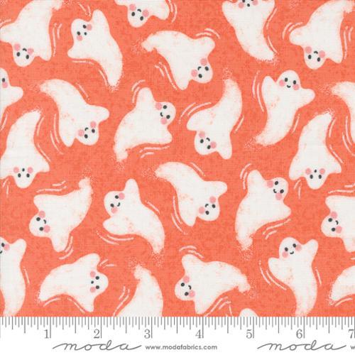 Hey Boo Friendly Ghost Halloween Ghost Soft Pumpkin - 5211 12 - Moda Fabrics - Nebraska Quilt Company - F08231