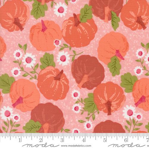 Hey Boo Pumpkin Patch Fall Halloween Pumpkins Bubble Gum Pink - 5210 13 - Moda Fabrics - Nebraska Quilt Company - F08228