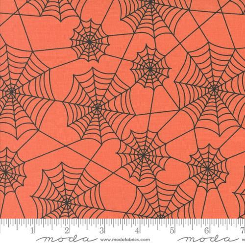 Hey Boo Webs Novelty Spider Webs Soft Pumpkin - 5213 12 - Moda Fabrics - Nebraska Quilt Company - F08242