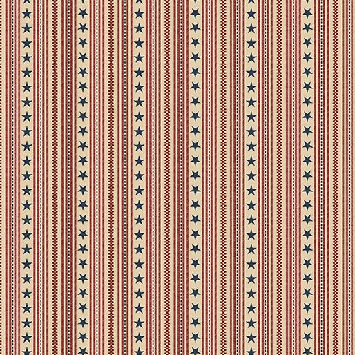 Home Of The Free Striped Stars Grenadine - 1 Yard Verified - Nebraska Quilt Company - F81242