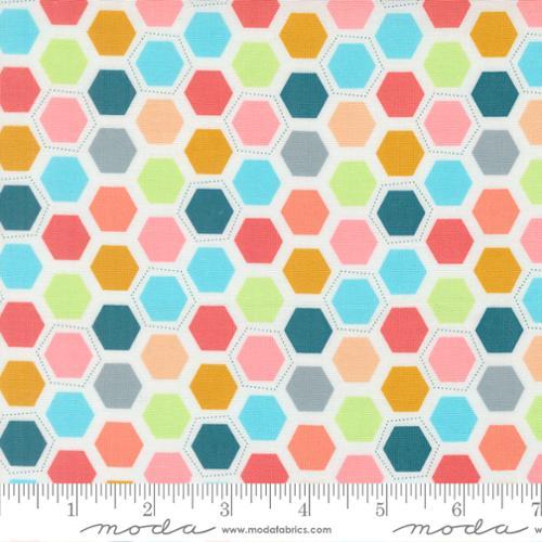 Honeyed Horizon Box Hex Cloud Multi - 47016 11 - Moda Fabrics - Nebraska Quilt Company - F260827