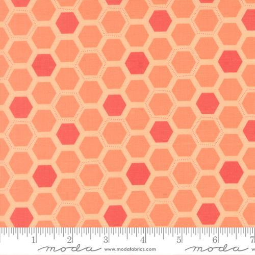 Honeyed Horizon Box Hex Guava Peach - 47016 15 - Moda Fabrics - Nebraska Quilt Company - F260828