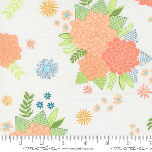 Honeyed Horizon Bursting Blooms Cloud - 47010 11 - Moda Fabrics - Nebraska Quilt Company - F260673