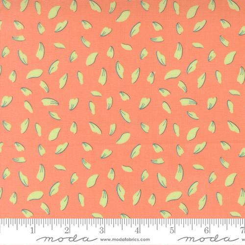 Honeyed Horizon Scattered Leaves Guava Orange - 47013 15 - Moda Fabrics - Nebraska Quilt Company - F260816