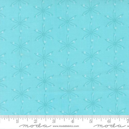 Honeyed Horizon Star Speck Geometric Flower Sky Aqua - 47014 19 - Moda Fabrics - Nebraska Quilt Company - F260821
