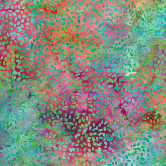 Island Batik Kismet Seeds Rainbow Multi - 1 Yard Left - Verified! - Nebraska Quilt Company - F82408