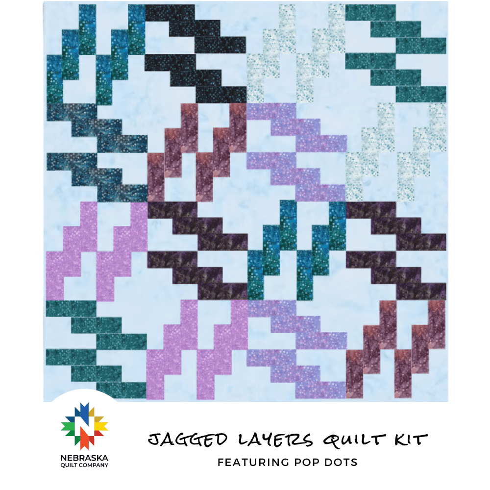 Jagged Layers Quilt Kit featuring Pop Dots - Nebraska Quilt Company - K2502187