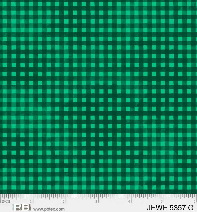 Jewel Gingham Green - JEWE 5357 G - P & B Textiles - Nebraska Quilt Company - Jewel Gingham Green - JEWE 5357 G - P & B Textiles