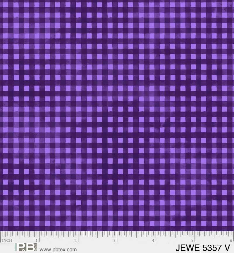 Jewel Gingham Violet - JEWE 5357 Violet - P & B Textiles - Nebraska Quilt Company - Jewel Gingham Violet - JEWE 5357 Violet - P & B Textiles