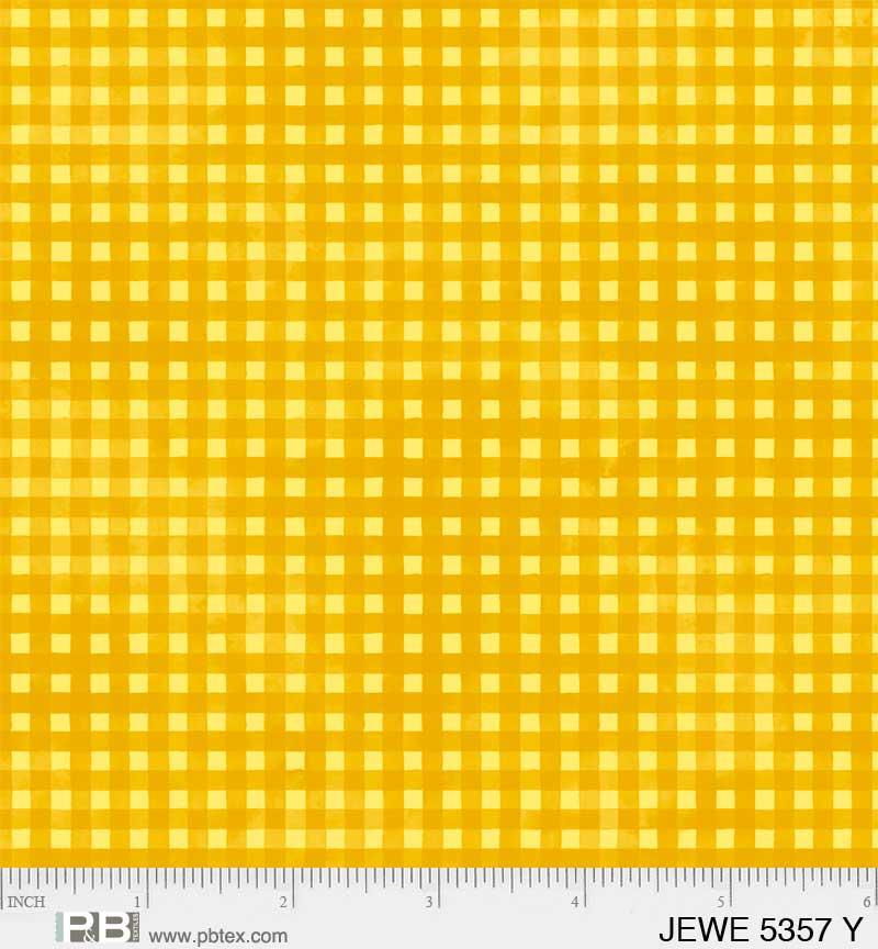 Jewel Gingham Yellow - JEWE 5357 Y - P & B Textiles - Nebraska Quilt Company - Jewel Gingham Yellow - JEWE 5357 Y - P & B Textiles