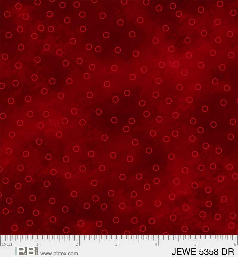 Jewel Tossed Dots Dark Red - JEWE 5358 DR - P & B Textiles - Nebraska Quilt Company - Jewel Tossed Dots Dark Red - JEWE 5358 DR - P & B Textiles