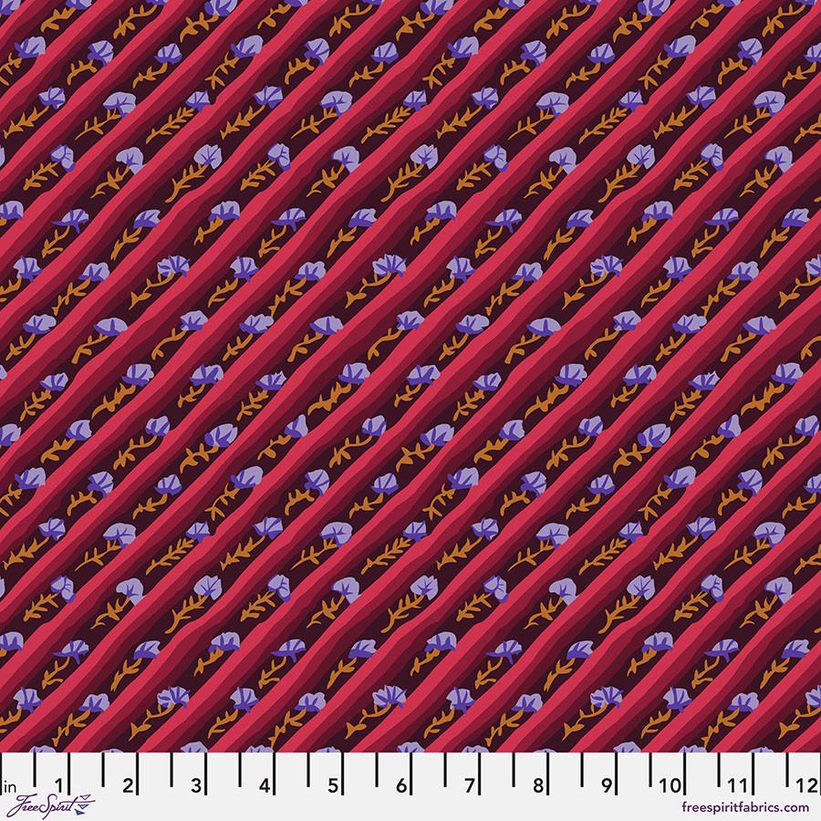 Kaffe Fassett Collective Classics Diagonal Poppy Aubergine - PWGP024.AUBERGINE - Free Spirit - Nebraska Quilt Company - F260196