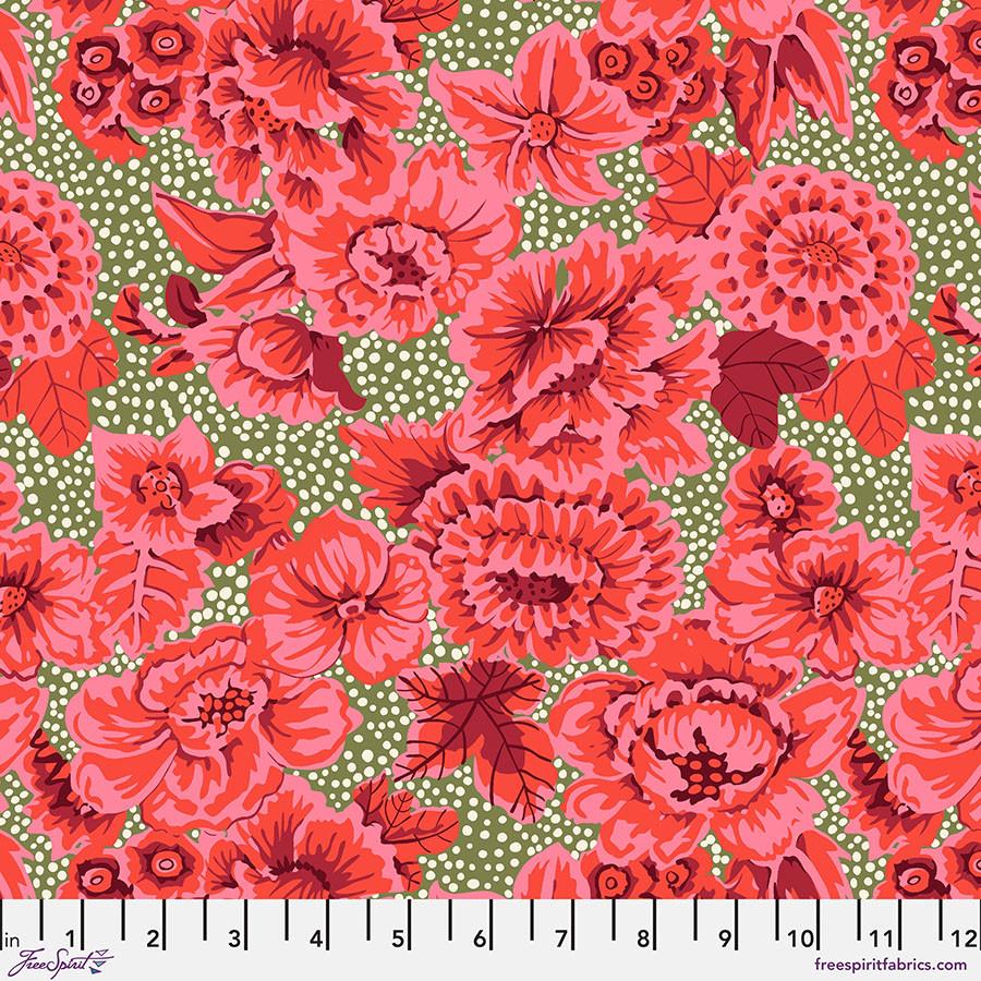 Kaffe Fassett Collective Classics Floral with Dots Red - PWGP002.RED - Free Spirit - Nebraska Quilt Company - F260173