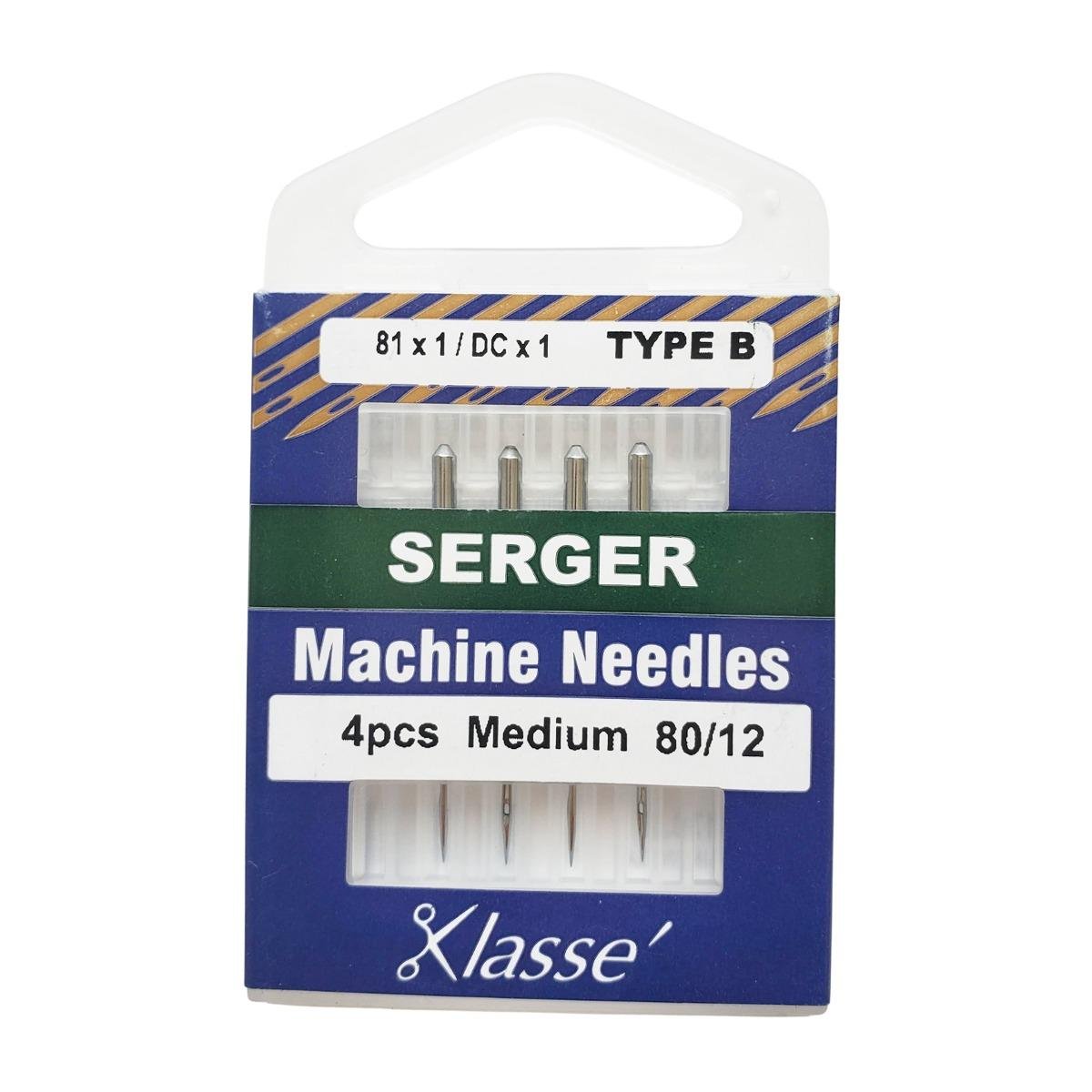 Klasse Serger Type B Needles 80/12 - 4ct - Nebraska Quilt Company - AAA5170.B