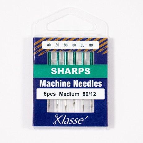 Klasse Sharps Machine Needle 80/12 - 6ct - Nebraska Quilt Company - AAA5105.080