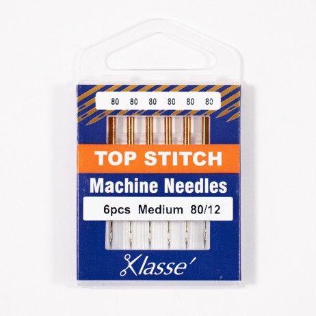 Klasse Top Stitch Machine Needle 80/12 - 6ct - Nebraska Quilt Company - AAA5118.080