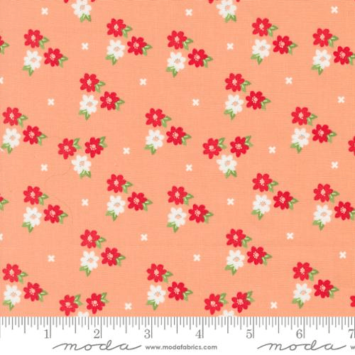 Laguna Sunrise Morning Glory Florals Cantaloupe - 37682 13 - Moda Fabrics - Nebraska Quilt Company - F09603