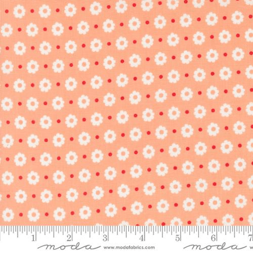 Laguna Sunrise Petal Florals Dot Cantaloupe - 37683 13 - Moda Fabrics - Nebraska Quilt Company - F09577