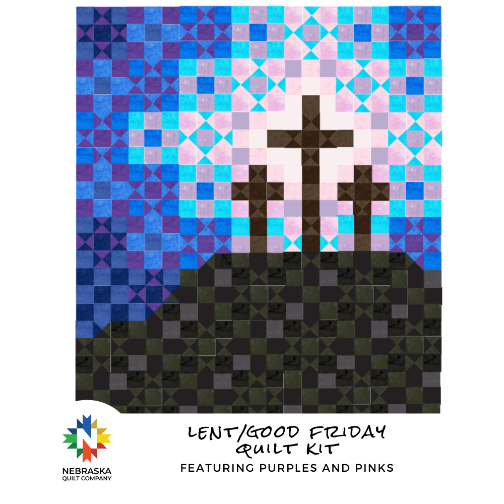 Lent/Good Friday Quilt Kit featuring Purples and Pinks - Nebraska Quilt Company - K260033