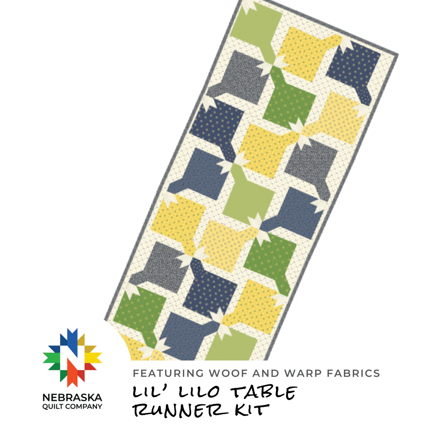 Lil' Lilo Table Runner Kit featuring Woof and Warp Fabrics - Nebraska Quilt Company - K260136