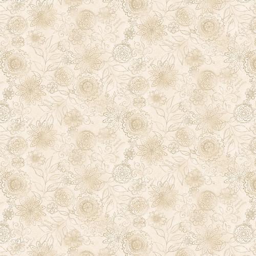 Linen Closet Wall Flower White Wash - 2620 - 30 - Henry Glass & Co. - Nebraska Quilt Company - F2401047