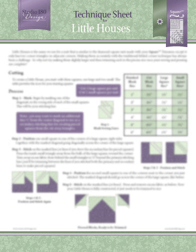 Little Houses Technique Sheet - Nebraska Quilt Company - PUB08079