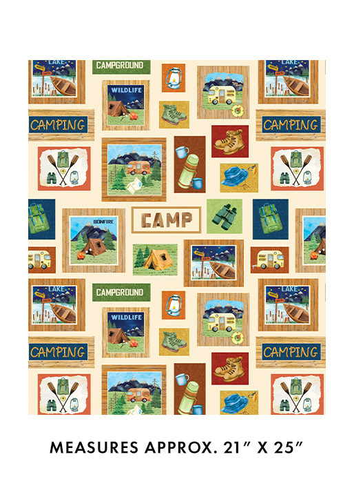 Live, Love, Camp Lets Camp Cream - 14449 - 07 - Benartex - Nebraska Quilt Company - F08418
