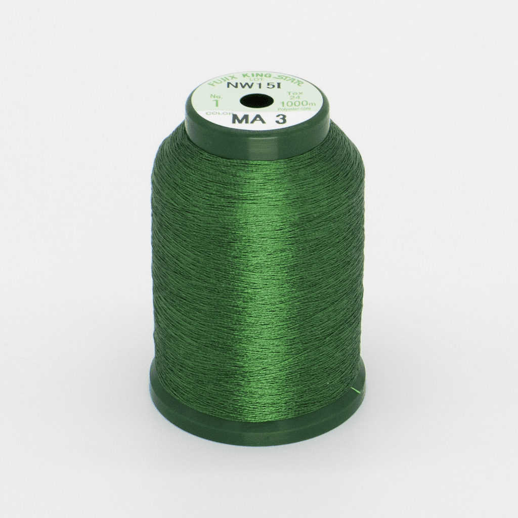 MA3 Green Metallic 40wt Kingstar Thread 1000M - Nebraska Quilt Company - F261727