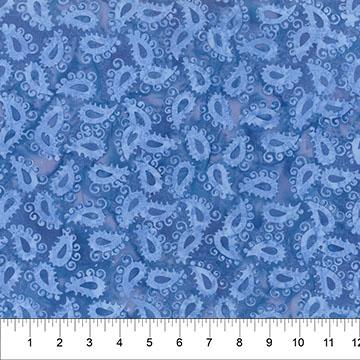 Majesty Paisleys Bright Blue - 83501 - 47 - Banyan Batiks - Nebraska Quilt Company - F250475