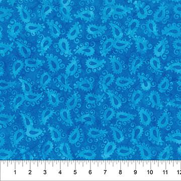 Majesty Paisleys Carribean Sea Blue - 83501 - 44 - Banyan Batiks - Nebraska Quilt Company - F250474