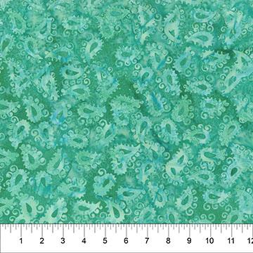 Majesty Paisleys Carribean Sea Teal - 83501 - 61 - Banyan Batiks - Nebraska Quilt Company - F250476